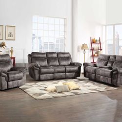 Brand New Manual Reclining Sofa Set💥Only $49 Today And Pay Later With Or Without Credi💥