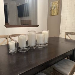 Crate Barrel Candle & Glass Holders X5
