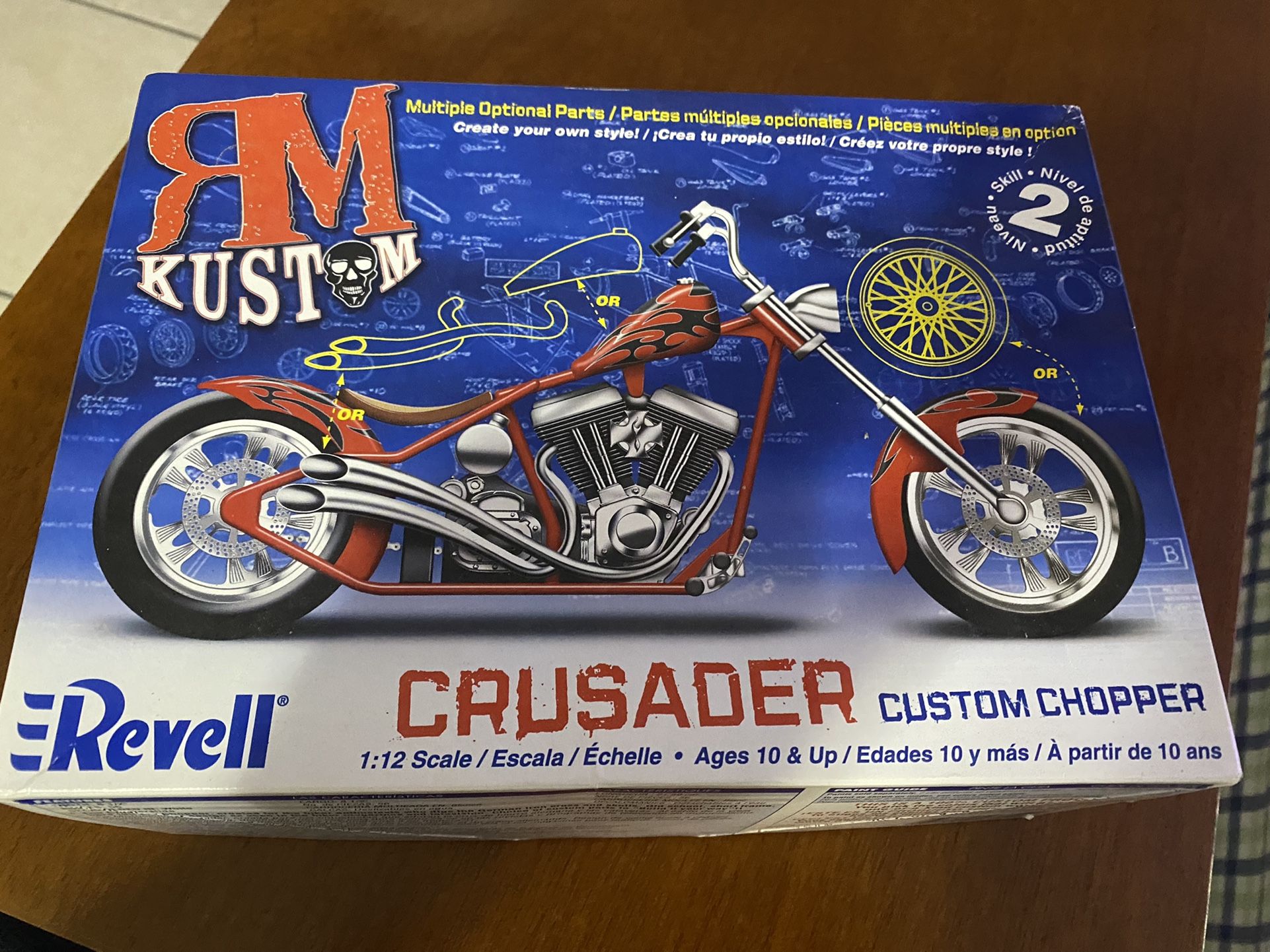 Revell Crusader Motorcycle Chopper Custom 1:12 Rm Custom Kit Build A Bike Model 