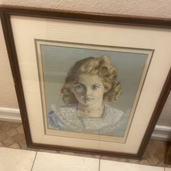 Vintage art self portrait  22x15.5. museum quality