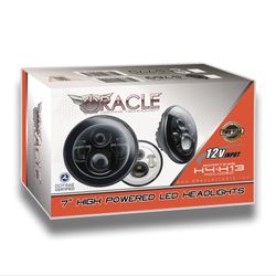 ORACLE LIGHTING 7" HIGH POWERED LED HEADLIGHTS (PAIR) - BLACK BEZEL