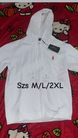 Polo Ralph Lauren White Zip-Up Hoodie