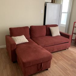 Red Sleeper Sofa Sectional 