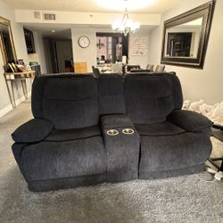 Dark Grey Reclining Couch  