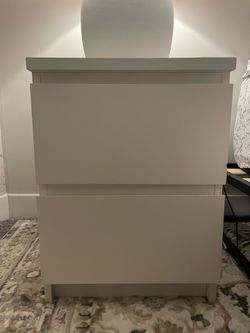 IKEA White 2-Drawer Nightstands, Set of 2