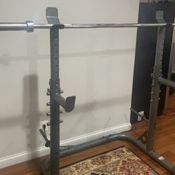 Squat Rack With 7 Ft 45 Lbs Olympic Barbell 