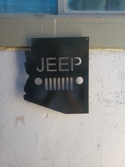 Arizona State Map With Jeep Grill Sign