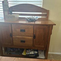 Wooden Dining Table With Wooden Buffet 