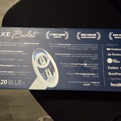 LUXE Bidet NEO 120 Self-Cleaning Nozzle, Adjustable Water Pressure, Blue