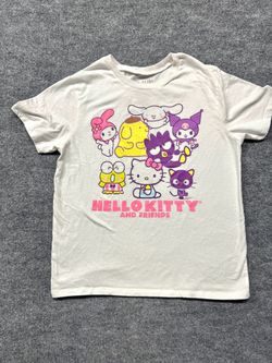 Sanrio Hello Kitty & Friends white / pink Graphic T-Shirt top Cat Japanese Sz Sm