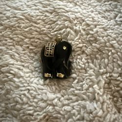 REAL Black Onyx Elephant Gem Stone Charm