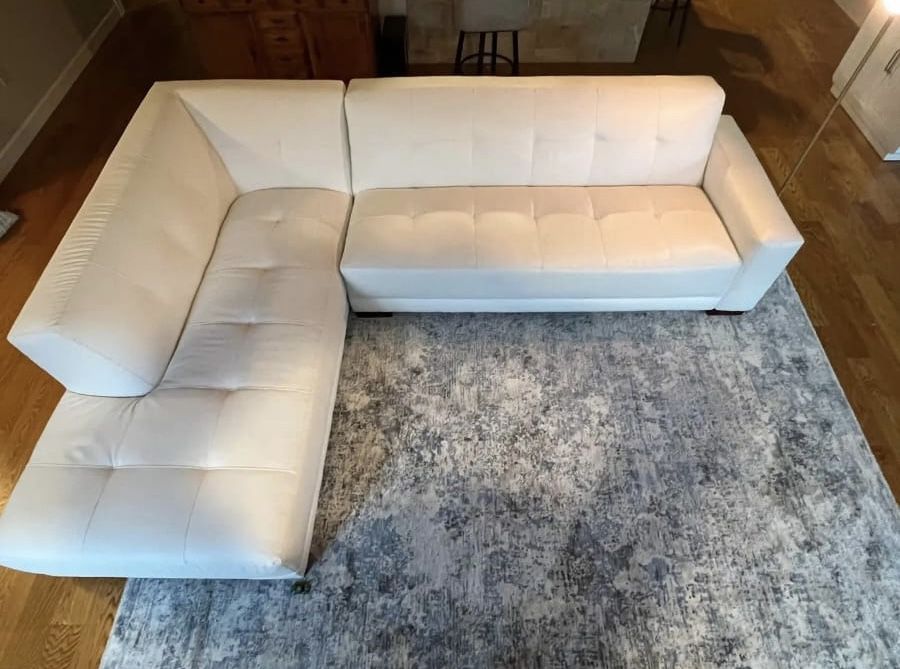 White Leather Sectional - Great Condition!