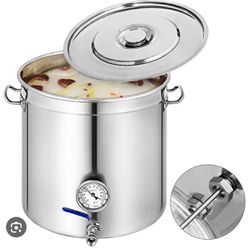 Brew Kettle Stockpot 180 Quart Stainless Steel, Stock Pot with Lid