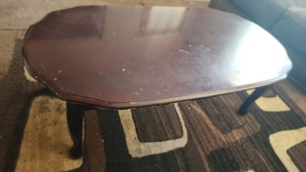Dark brown wooden coffee table