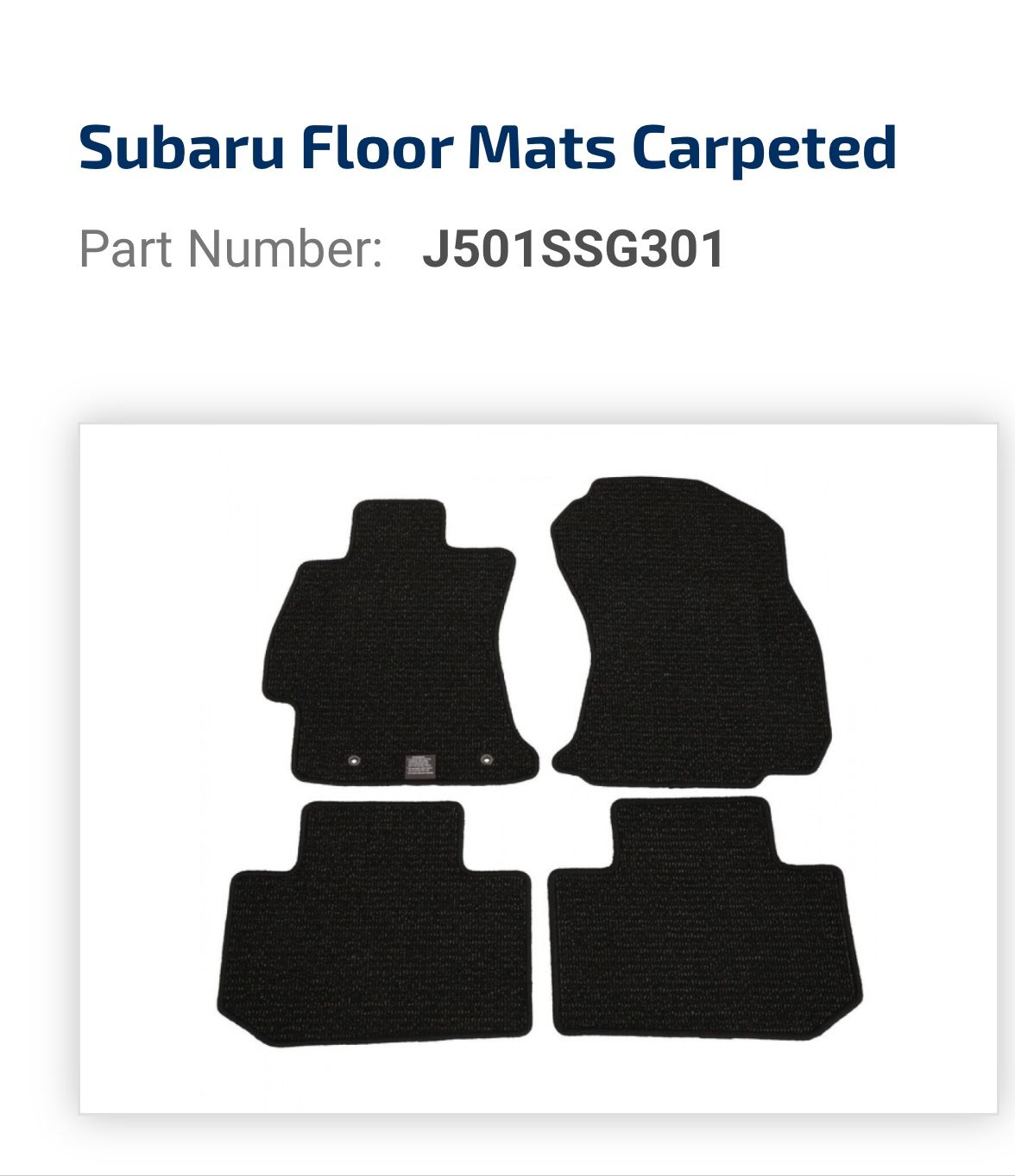 New Subaru Forester Carpeted FloorMats