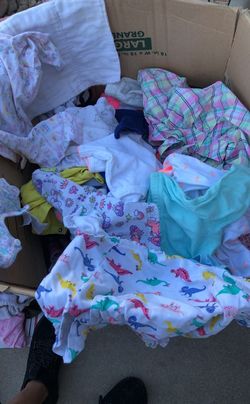 Large box of baby clothes infant to one year old girl