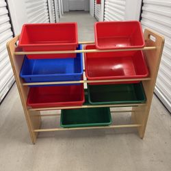 Rack with Storage Bins