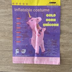Inflatable Costume- Gold Horn Unicorn