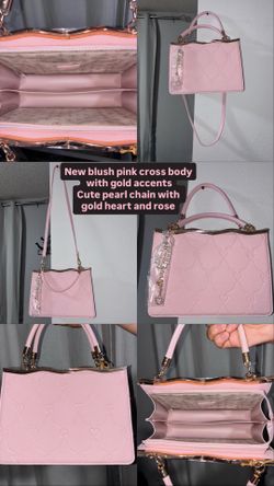M/L Blush pink bag + pearl charm, crossbody