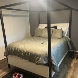 Queen Bed Frame And Bamboo Mattress With Boxspring