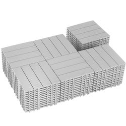 72 PCS Plastic Interlocking Deck Tiles - 12" x 12" Waterproof Indoor Outdoor Flooring