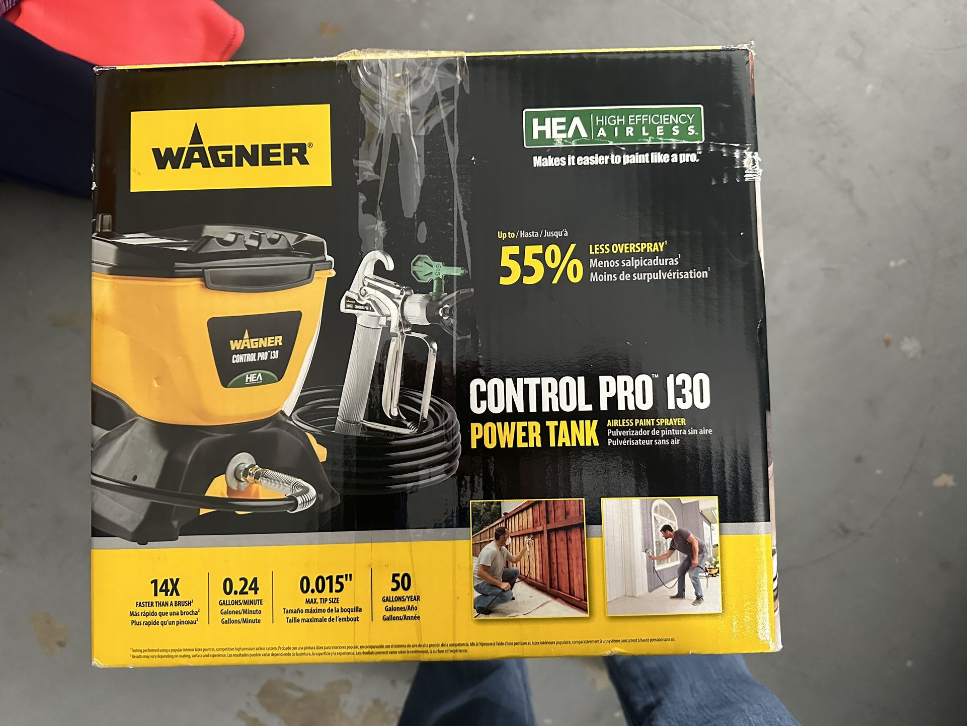 Wagner 0580678 Control Pro 130 Power Tank Paint Sprayer, High Efficiency Airless