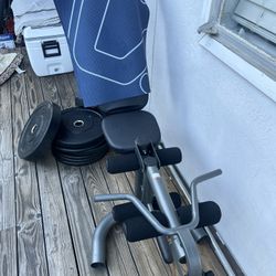 Bench With Rack And Weights