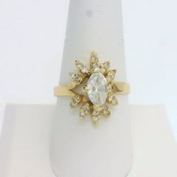 14k Yellow gold Diamond Ring .80cttw