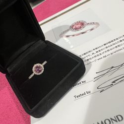 18k Pink gold Pink sapphire with diamond