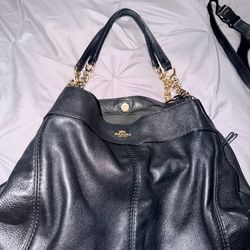 Black Coach with middle zipper