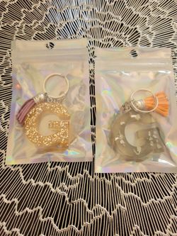Letter G resin keychains