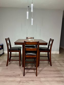 Square Counter Height Dining Table with 4 Chairs
