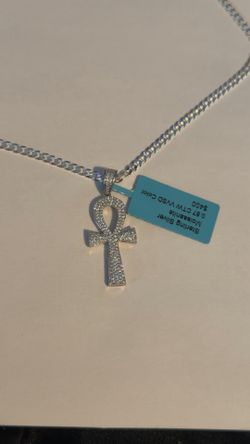 Italian 925 silver Miami Cuban chain cross pendant