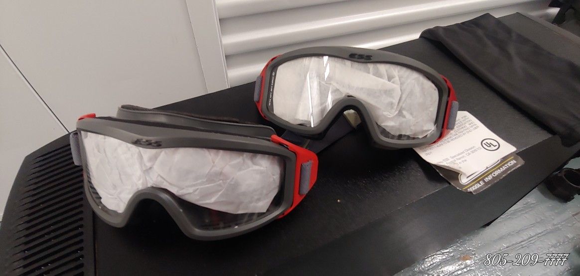 ESS (contact info removed) Ess Clear Fire Goggle, Anti-Fog, Scratch-Resistant



