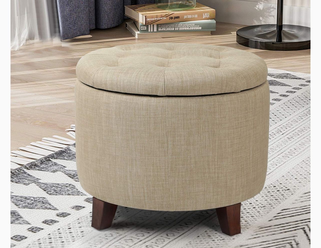 Round Storage Ottoman