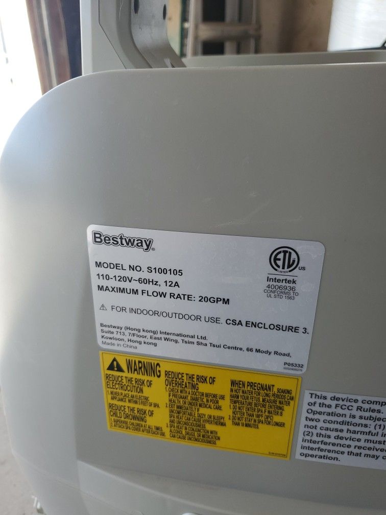 Bestway Saluspa Spa Pump / Heater, Model No. S100105 Coleman (Pump Only) 1  of 2 for Sale in Lancaster, CA - OfferUp