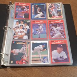 Baseball Card Loose Leaf Book With 97 Baseball Cards & Extra Blank Top Load Card Protectors 