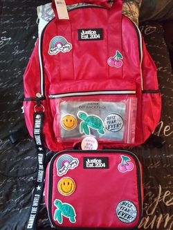 Justice backpack & lunch pail