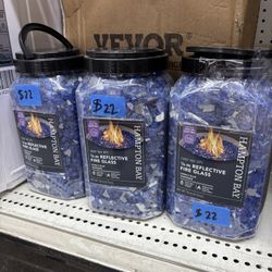 Hampton Bay 1/4 in. 10 lbs. Cobalt Blue Reflective Tempered Fire Glass