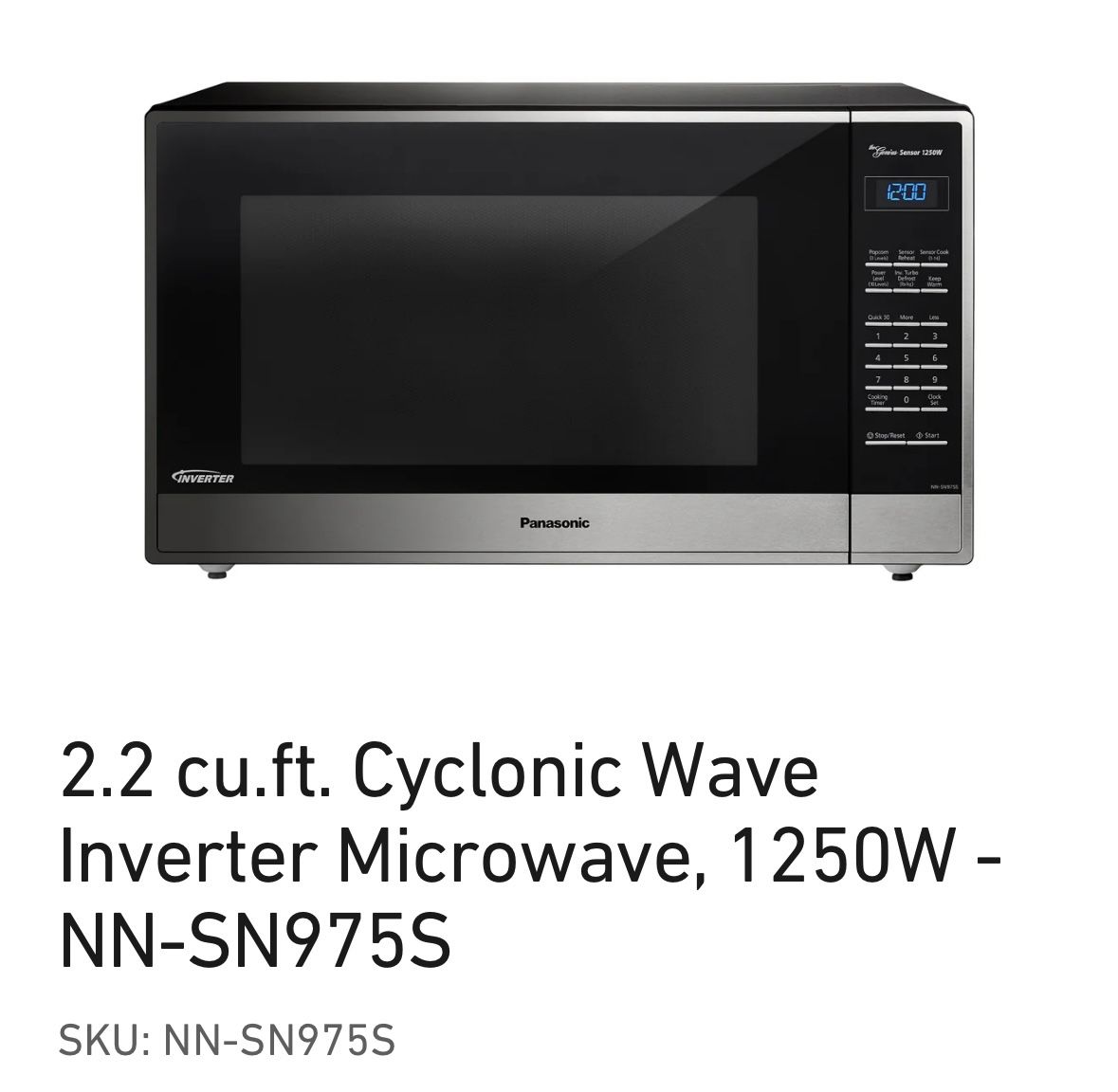 Panasonic Cyclonic Wave Inverter Microwave 