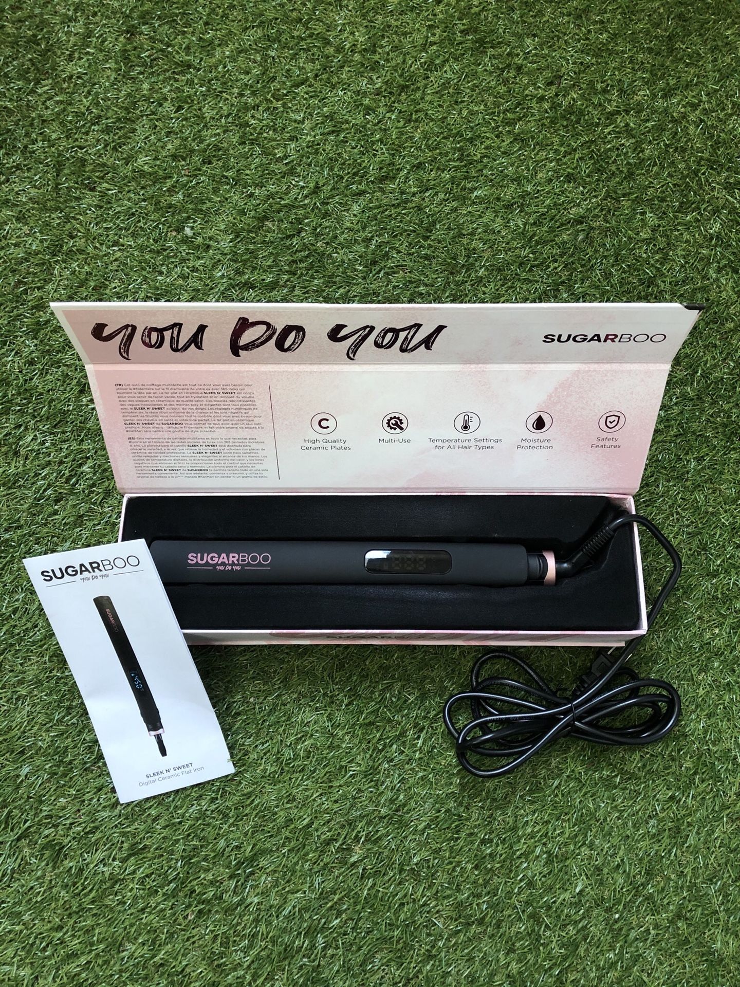 Sugar Boo Rose Gold & Black Straightener RETAIL $159