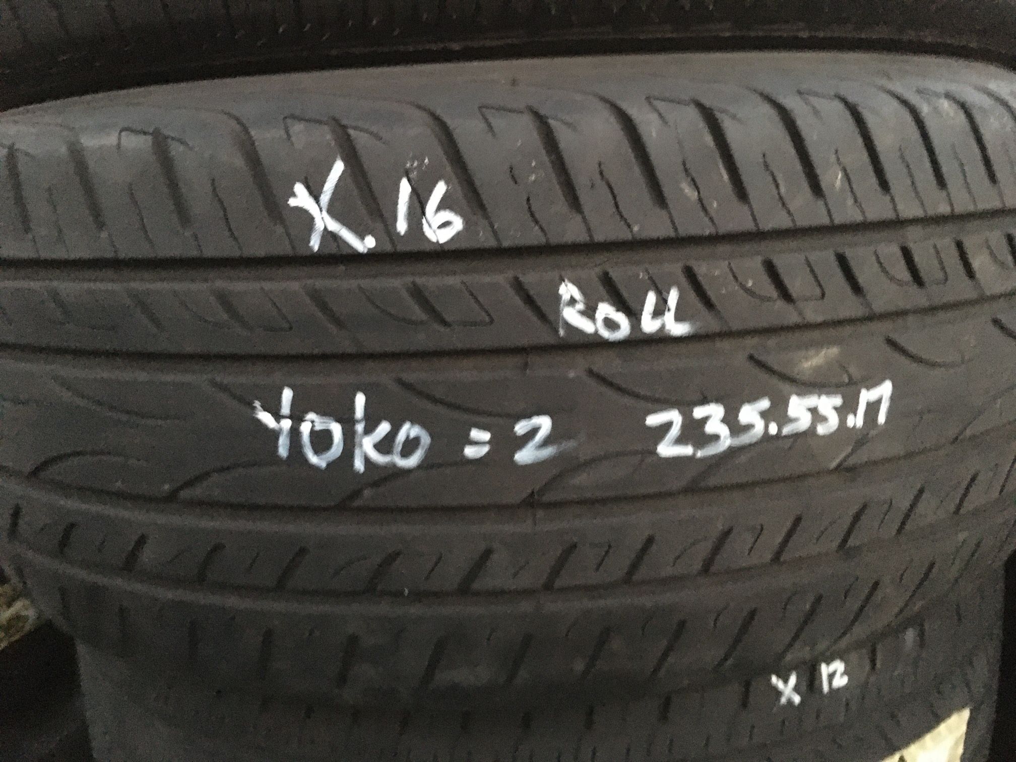 Used Yokohama 17 inch tires, hold air, go to roll -move cars, not for driving,