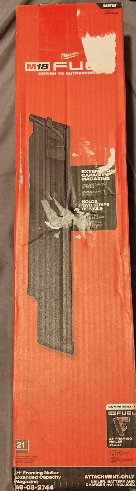 Milwaukee Extended Capacity 21° Framing Nailer Magazine