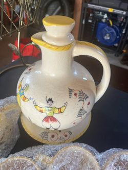 Vintage Ceramic Decanter Set – 6 Cups + Tray