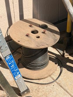 Large Spool of Black Wire Cable
