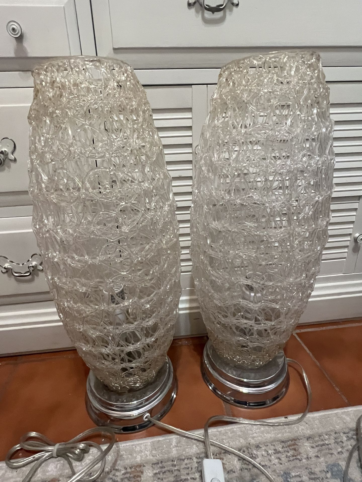 Vintage Spaghetti Acrylic Lamps