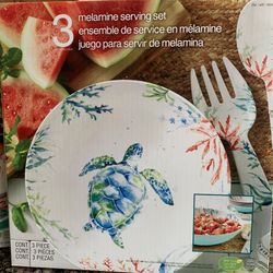 Melamine 3 Piece Serving Set NIB