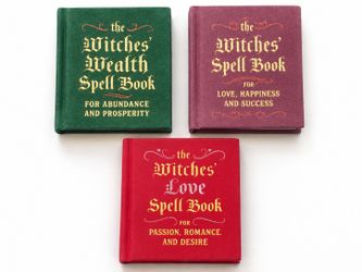 2.75" x 3.25" Set of 3 Mini Witch Spell Books Hardcover