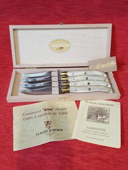 Claude Dozorme Kitchen Steak Knives (Ivory Handles)