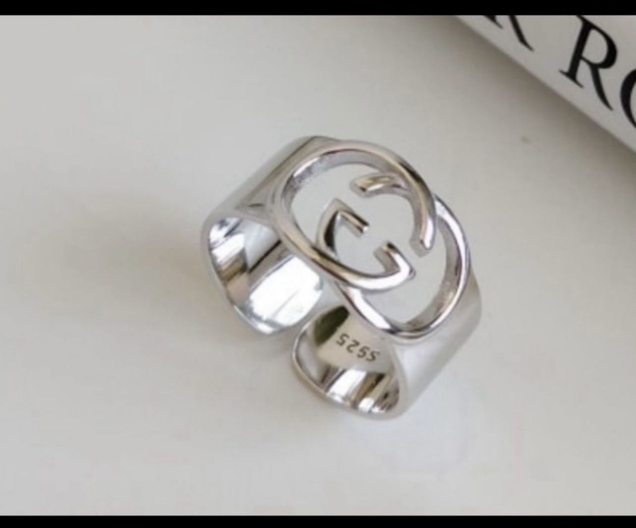Solid Sterling Silver Monogram  Open Ring